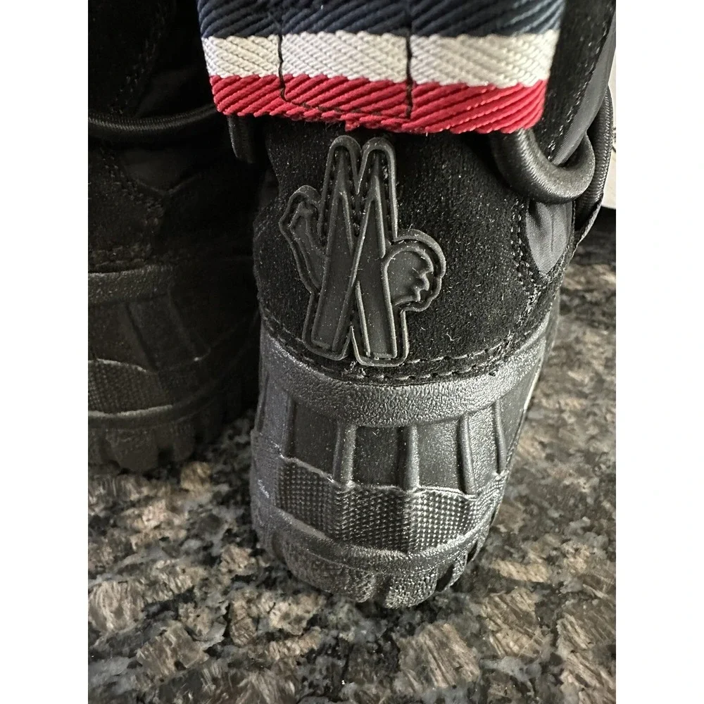 Moncler Chris Snow Boots Black Suede Nylon Duck Boots TG 28 US 10.5K kids shoes
